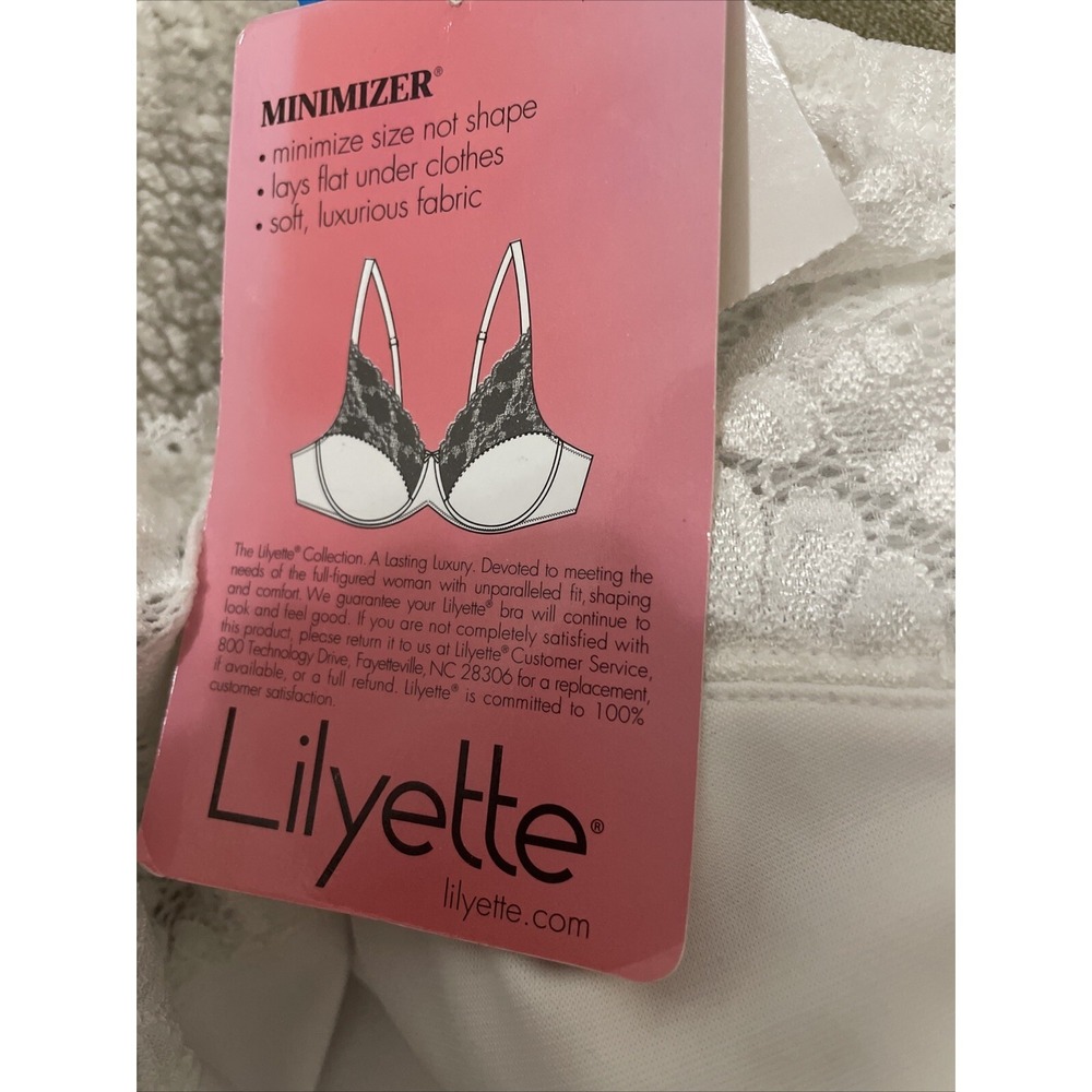 New Women White Lilyette Comfort Lace Minimizer Underwire Size Bra‎ 42DDD - Picture 11 of 12